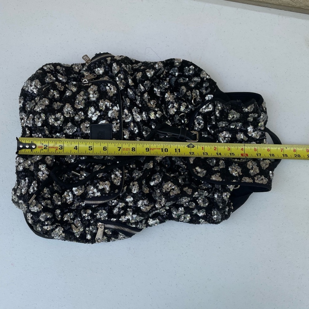 Victoria’s Secret Pink Bling Backpack Sequin Leopard Travel Bag Cheetah Animal - Picture 13 of 14